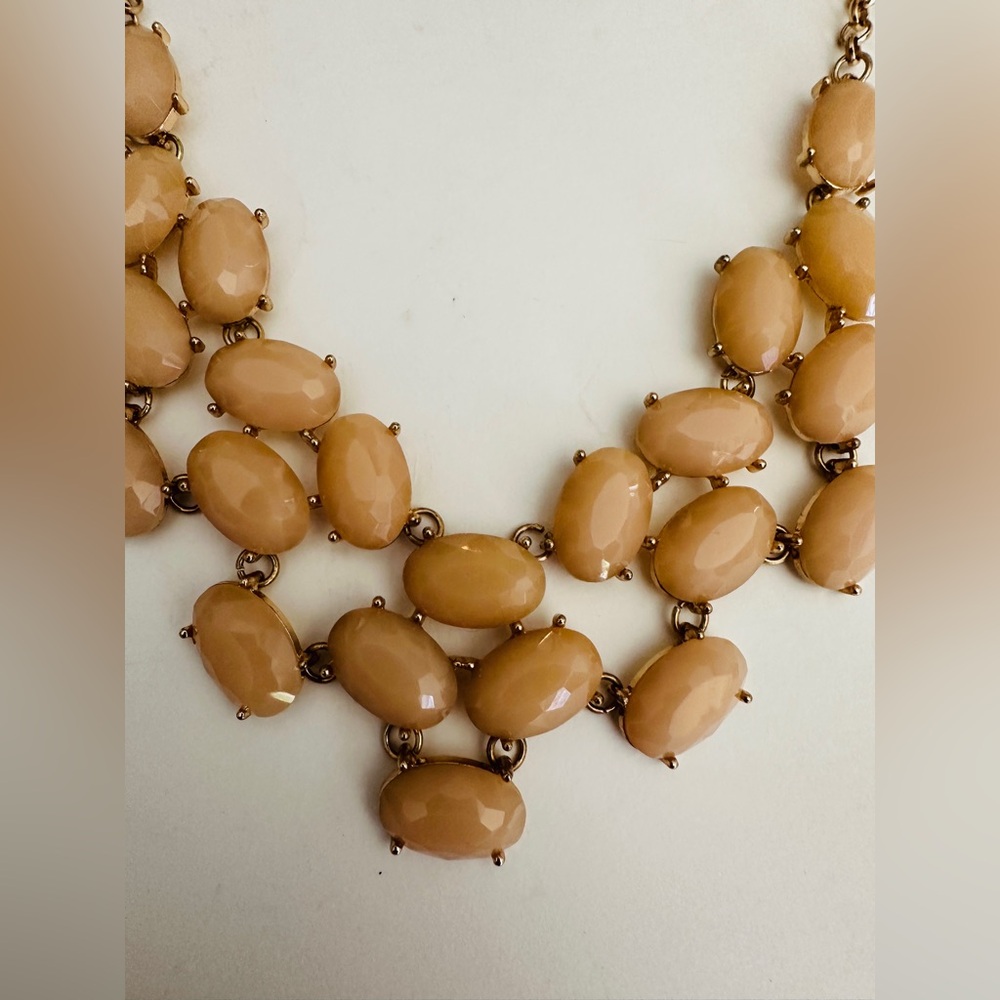 Necklace faux quartz stones gold tone statement necklace 20 inch - Picture 8 of 10